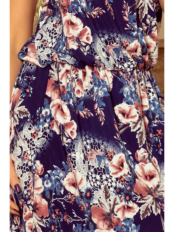 numoco Hosszú ruha nyakánál megkötve - mályva