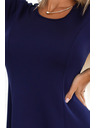 numoco Kényelmes trapéz ruha hosszú ujjakkal - sötétkék