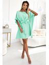numoco SOFIA Női pillangó ruha derékövvel - menta