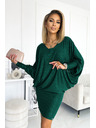 numoco Denevér ruha kivágással - zöld csillogással