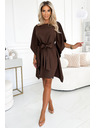 numoco SOFIA Pillangó ruha derékövvel - csokoládé