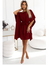 numoco SOFIA Pillangó ruha derékövvel - bordó