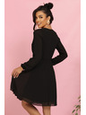 numoco ISABELLE Lengyel hajtogatott ruha hosszú ujjal és dekoltázzsal - fekete