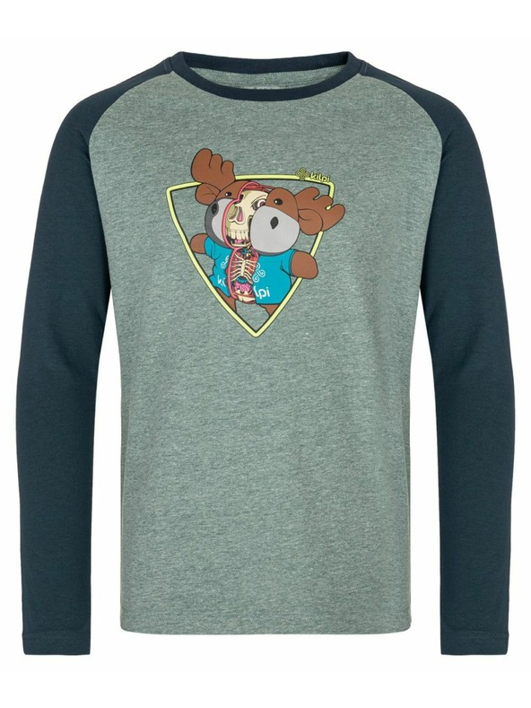 Kilpi Fiú pamut hosszú ujjú póló Kilpi SONIER-JB Sötétzöld