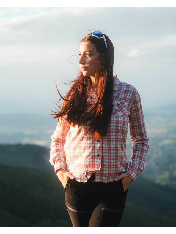 Kilpi Női sportos flanel ing Kilpi FLANNY-W Rózsaszín