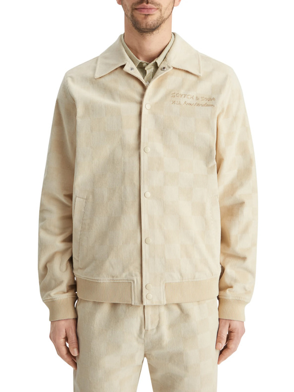 Scotch & Soda Krémszínű férfi kordbársony kabát Scotch & Soda College