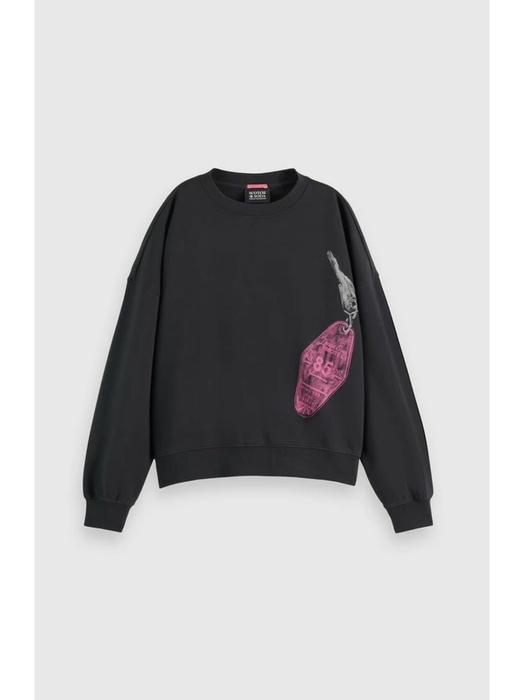 Scotch & Soda Fekete női pulóver Scotch & Soda nyomtatott mintával