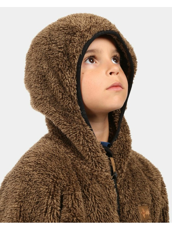 Kilpi Kilpi NORKA-JB fiú bolyhos polár kapucnis pulóver Barna