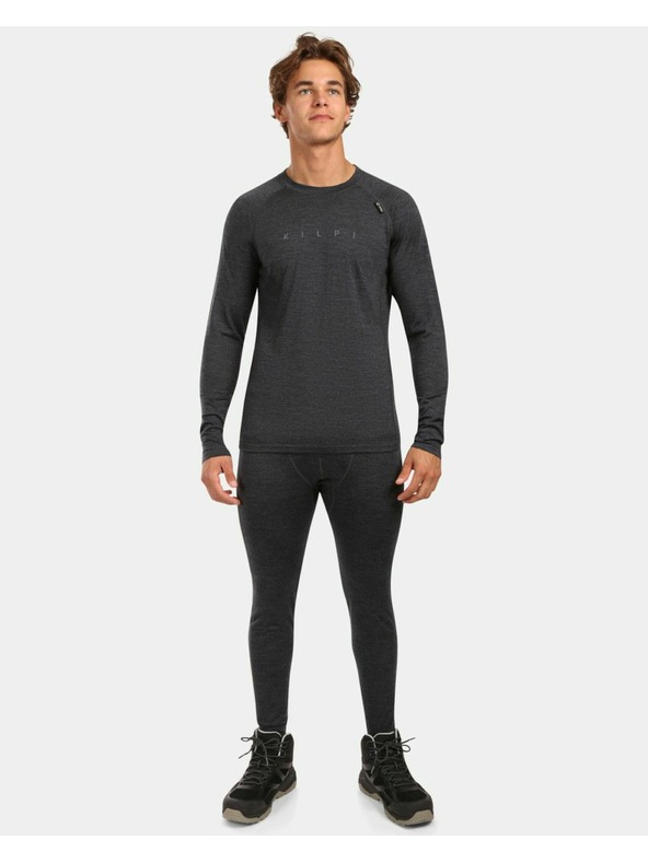 Kilpi Kilpi MAVORA TOP-M férfi MERINO WOOL hosszú ujjú thermo póló Fekete