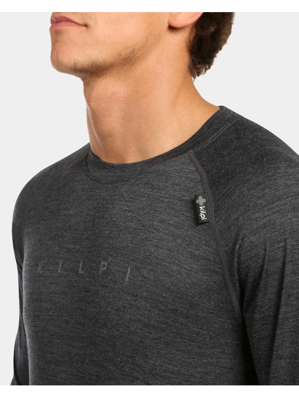 Kilpi Kilpi MAVORA TOP-M férfi MERINO WOOL hosszú ujjú thermo póló Fekete