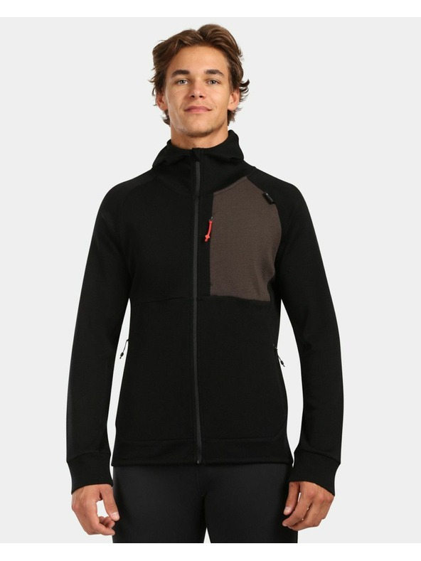 Kilpi Kilpi MERINI-M férfi merino gyapjú kapucnis pulóver Fekete