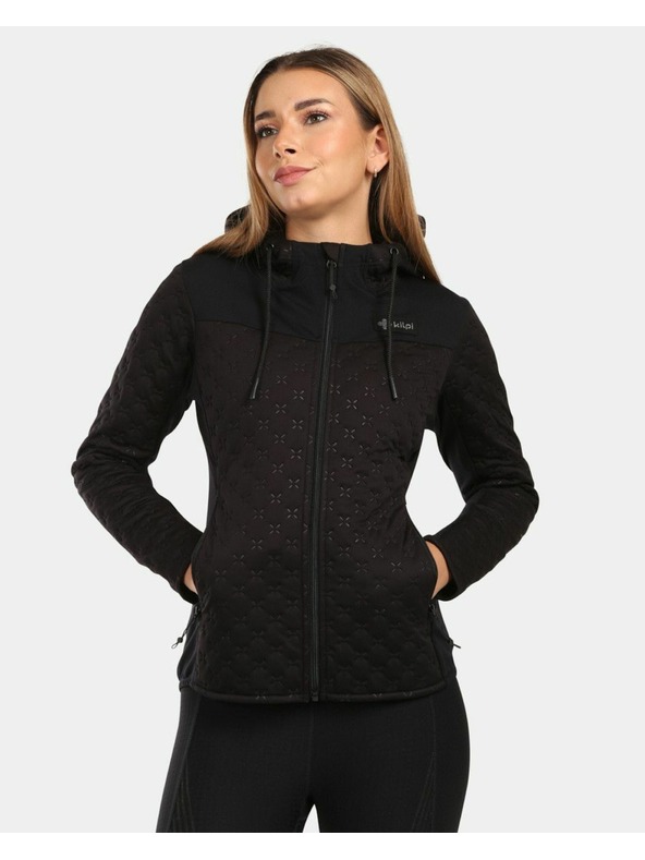 Kilpi Kilpi NEVIA-W női bélelt fleece pulóver kapucnival Fekete