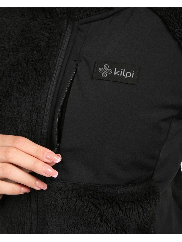 Kilpi Kilpi NORKA-W bolyhos kapucnis polár női pulóver Fekete