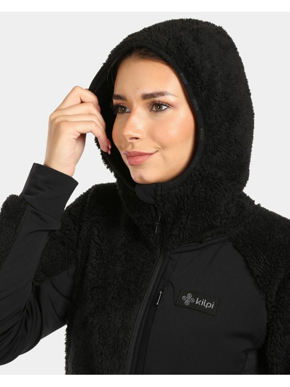 Kilpi Kilpi NORKA-W bolyhos kapucnis polár női pulóver Fekete