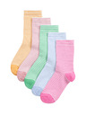 Marks & Spencer Marks & Spencer csíkos zokni magas pamuttartalommal, 5 db-os szett (6 kicsi – 7 nagy), többszínű