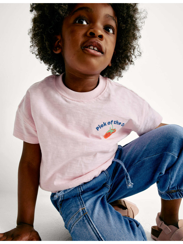 Marks & Spencer Marks & Spencer farmer mandzsettával (2–8 éves), tengerkék