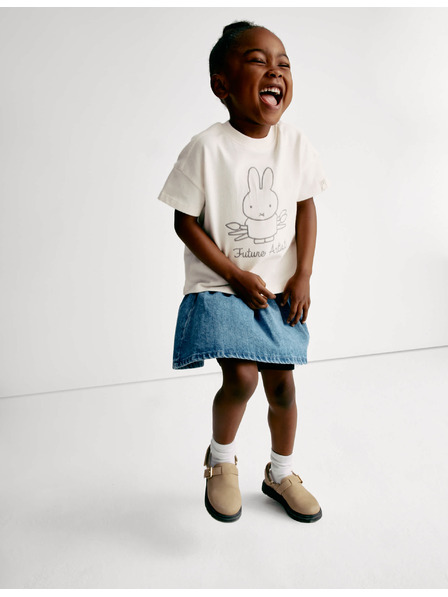 Marks & Spencer Marks & Spencer Miffy™ póló magas pamuttartalommal (1–8 éves), törtfehér