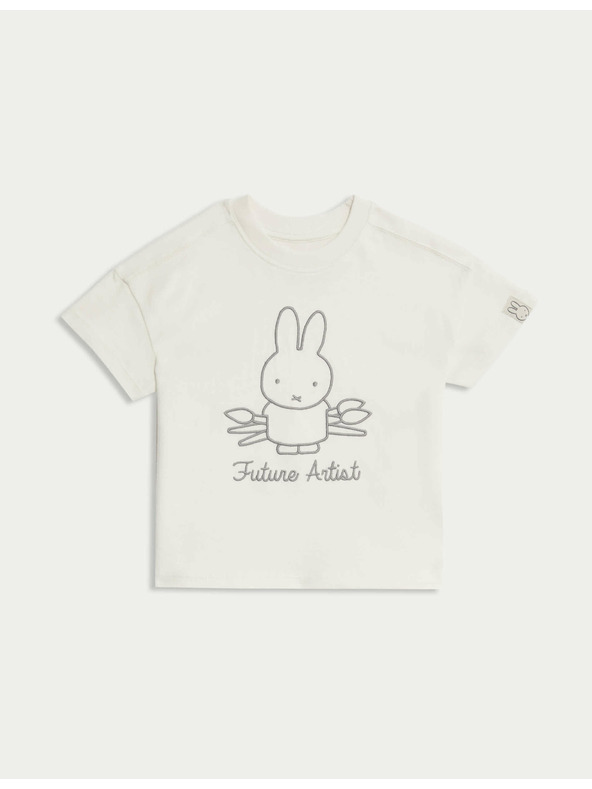 Marks & Spencer Marks & Spencer Miffy™ póló magas pamuttartalommal (1–8 éves), törtfehér