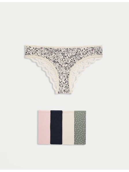 Marks & Spencer Marks & Spencer mintás brazil bugyi magas pamuttartalommal, zöld