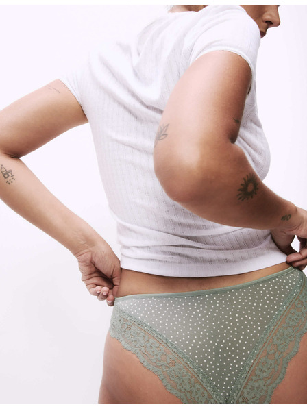 Marks & Spencer Marks & Spencer mintás brazil bugyi magas pamuttartalommal, zöld