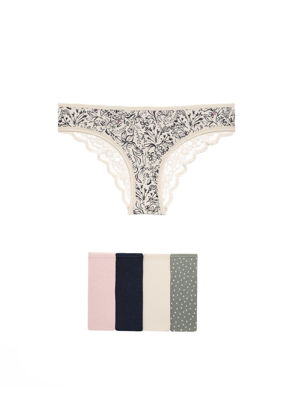 Marks & Spencer Marks & Spencer mintás brazil bugyi magas pamuttartalommal, zöld