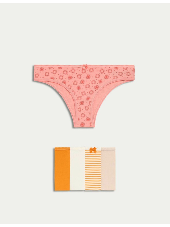 Marks & Spencer Marks & Spencer brazil bugyi magas pamuttartalommal és Lycra™ anyaggal, 5 db narancs