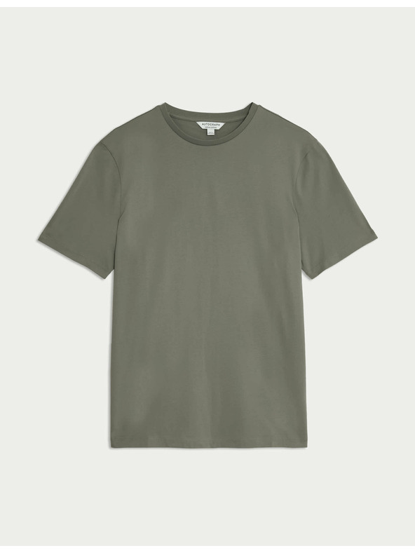 Marks & Spencer Prémium pamut póló, szűk szabás Marks & Spencer zöld