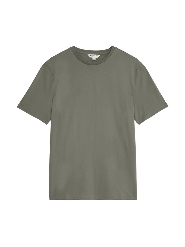 Marks & Spencer Prémium pamut póló, szűk szabás Marks & Spencer zöld