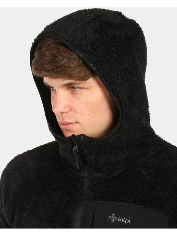 Kilpi Kilpi NORKA-M férfi bolyhos kapucnis polár pulóver Fekete