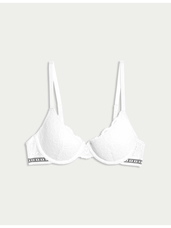Marks & Spencer Cleo csipke melltartó félig fedett kosárral és merevítővel, A–E méret Marks & Spencer fehér
