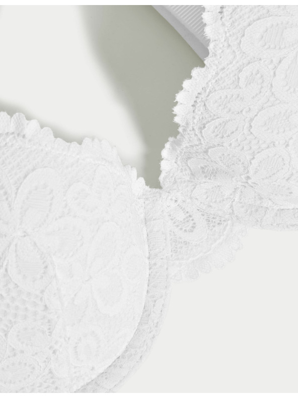 Marks & Spencer Cleo csipke melltartó félig fedett kosárral és merevítővel, A–E méret Marks & Spencer fehér