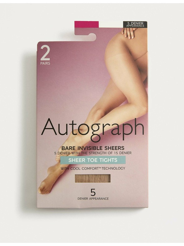 Marks & Spencer Áttetsző harisnya, láthatatlan, 5 DEN, 2 db csomagolásban Marks & Spencer bézs