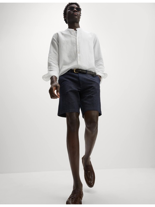 Marks & Spencer Chino rövidnadrág részben rugalmas derékkal Marks & Spencer sötétkék