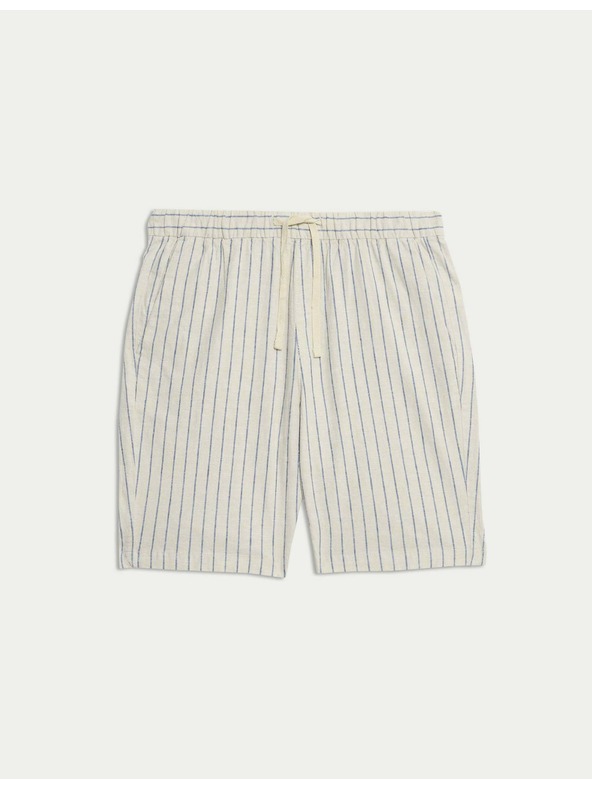 Marks & Spencer Len keverék rövidnadrág rugalmas derékkal Marks & Spencer bézs