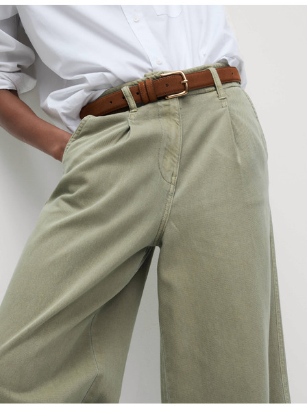 Marks & Spencer Gyűrött nadrág bő szárral, magas pamuttartalommal Marks & Spencer barna