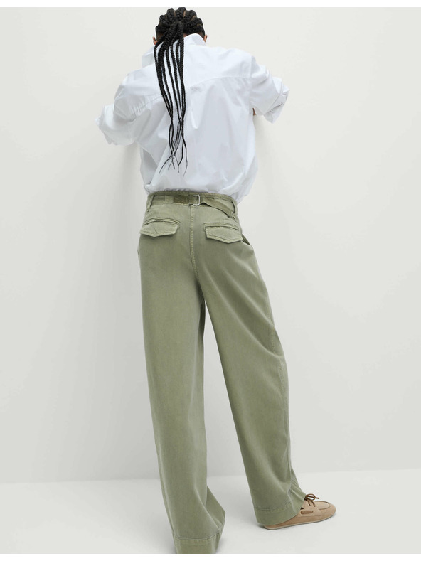 Marks & Spencer Gyűrött nadrág bő szárral, magas pamuttartalommal Marks & Spencer barna