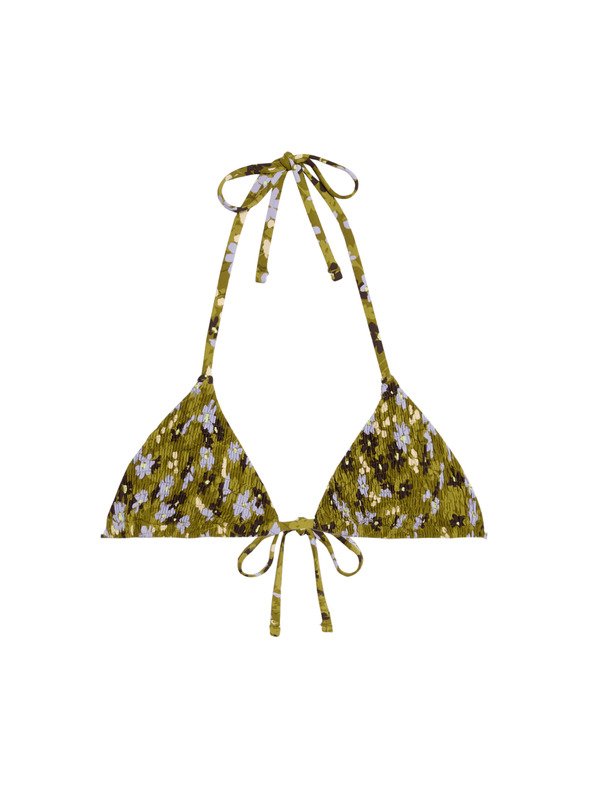 Marks & Spencer Háromszög bikinifelső mintázattal és ráncolt részlettel Marks & Spencer zöld