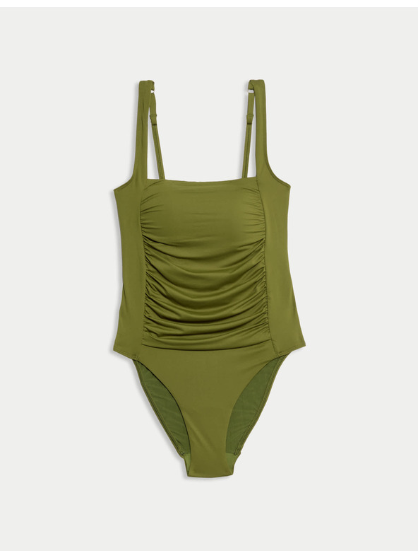 Marks & Spencer Hasformáló fürdőruha, párnázott, szögletes dekoltázzsal Marks & Spencer zöld