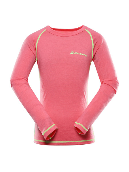 ALPINE PRO ALPINE PRO MERENO gyermek merino gyapjú póló camellia rose