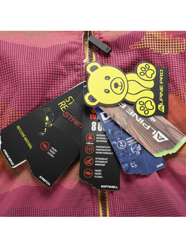 ALPINE PRO Gyerek softshell dzseki PTX membránnal ALPINE PRO EZORO fukszia fedora PA változat