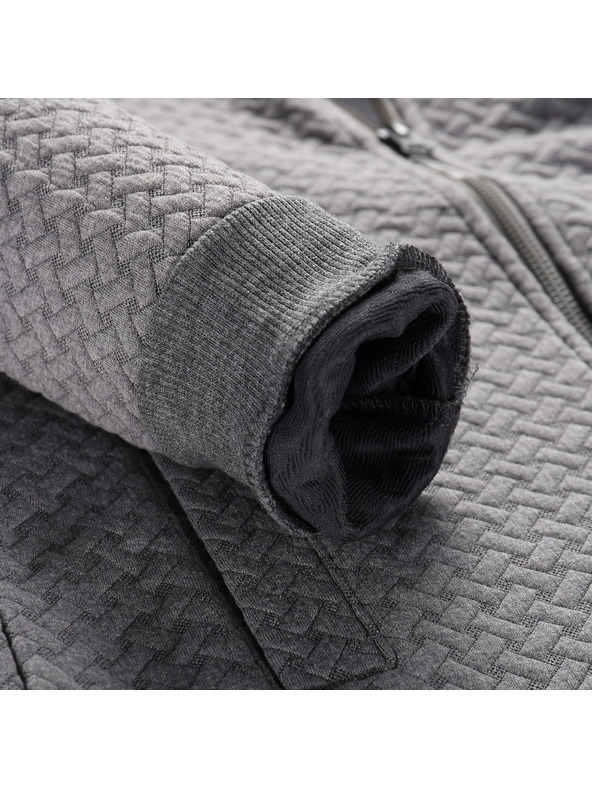 ALPINE PRO Gyerek melírozott kapucnis pulóver ALPINE PRO LELO sötétszürke