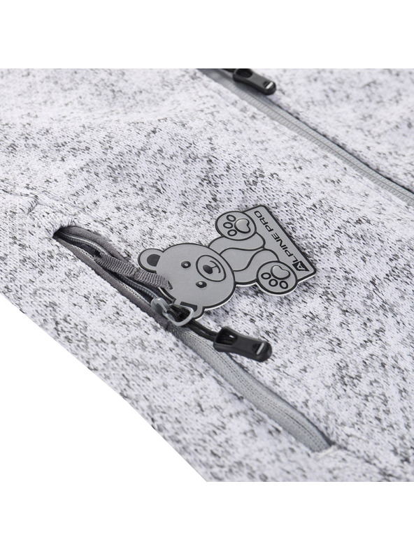 ALPINE PRO Gyerek meleg cipzáras pulóver ALPINE PRO ZEGO 2 fehér