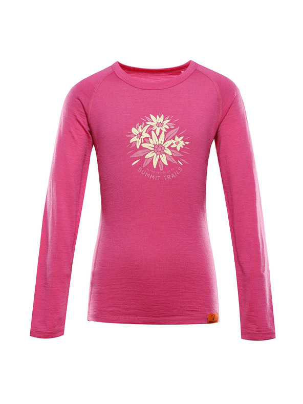 ALPINE PRO Gyerek merino póló ALPINE PRO MERENO fukszia fedora variáns pb