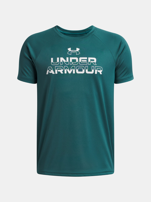Under Armour Fiú póló Under Armour UA Tech Split Wordmark SS-GRN