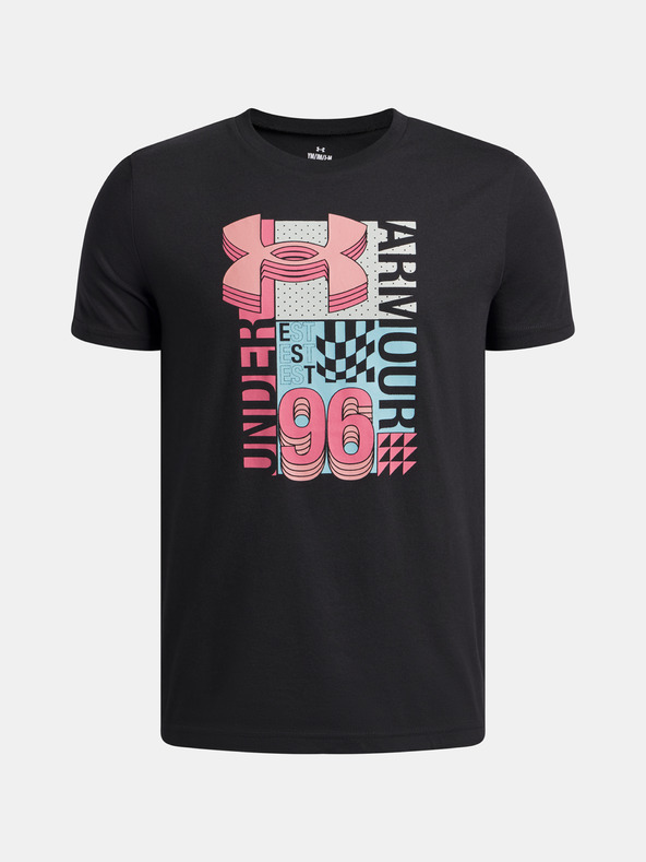 Under Armour Fiú póló Under Armour UA B LOGO WM COLLAGE SS-BLK