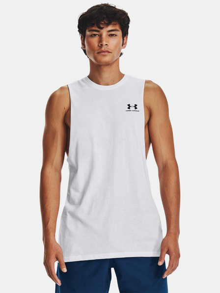 Under Armour Férfi atlétatrikó Under Armour UA LEFT CHEST CUT OFF TANK-WHT