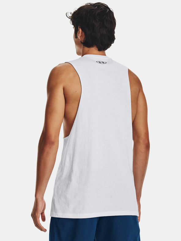 Under Armour Férfi atlétatrikó Under Armour UA LEFT CHEST CUT OFF TANK-WHT