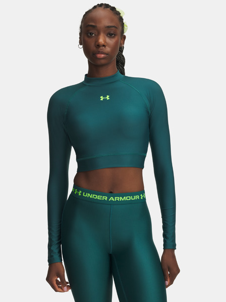 Under Armour Női póló Under Armour HeatGear Crop Mock LS-GRN