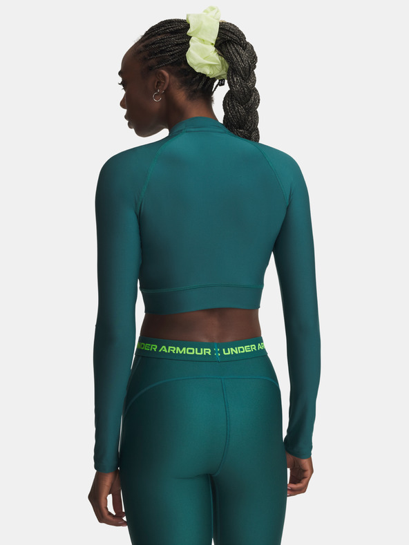 Under Armour Női póló Under Armour HeatGear Crop Mock LS-GRN
