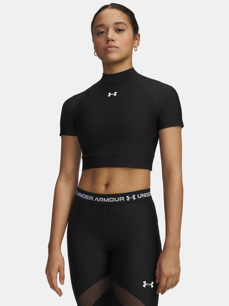 Under Armour Női póló Under Armour HeatGear Crop Mock SS-BLK